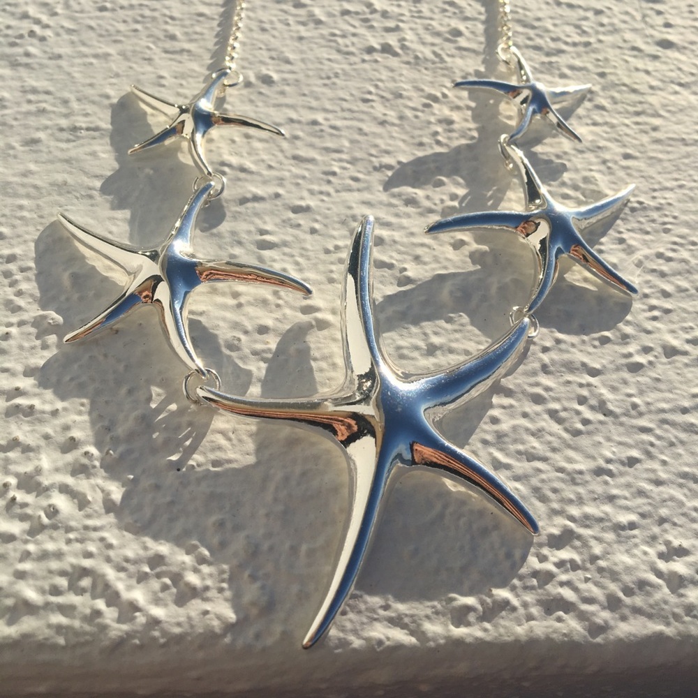 Starfish earrings and necklace combo